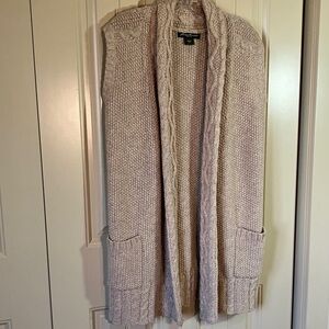 Eddie Bauer Women's Beige Cardigan Vest